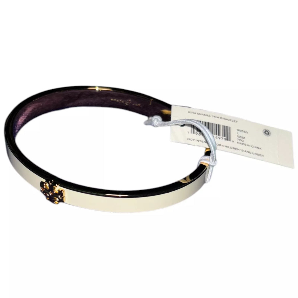 Adult Silver Bangle Bracelet with Enamelled Design