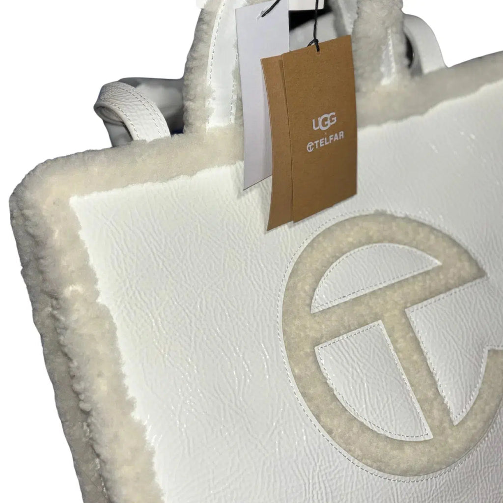 UGG X Telfar White Faux Fur Tote Bag