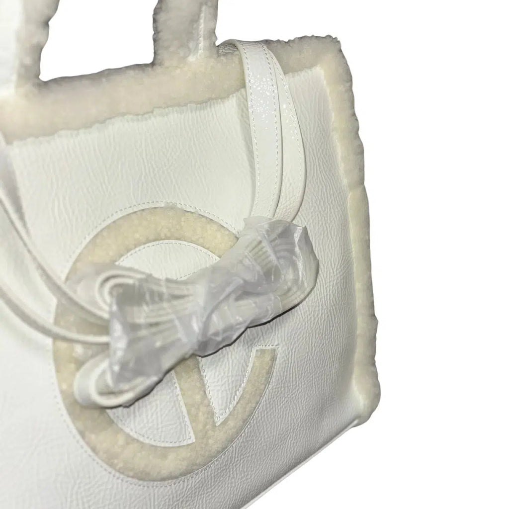 UGG X Telfar White Faux Fur Tote Bag