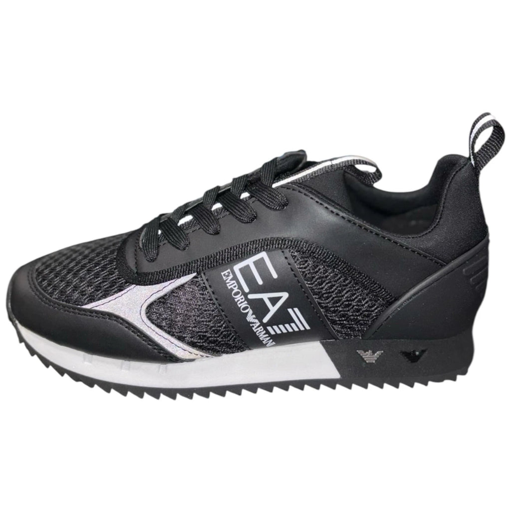 Unisex Adults EA7 Emporio Armani Black White Woven Trainers