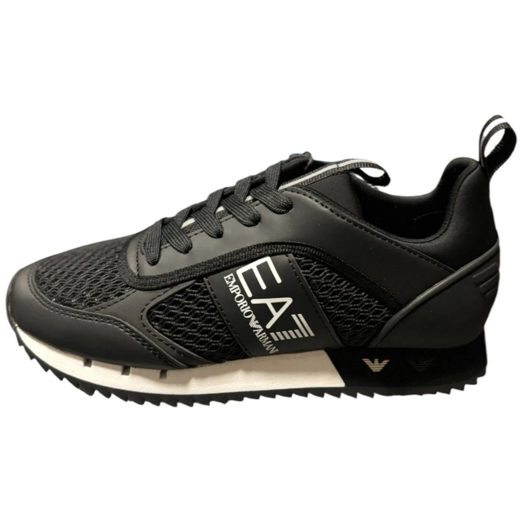 Unisex Adults EA7 Emporio Armani Black White Woven Trainers