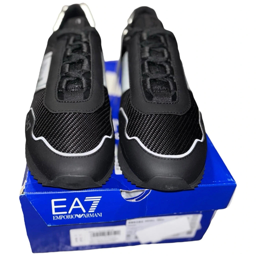 Unisex Adults Emporio Armani EA7 B&W 2.0 Trainers Silver Black