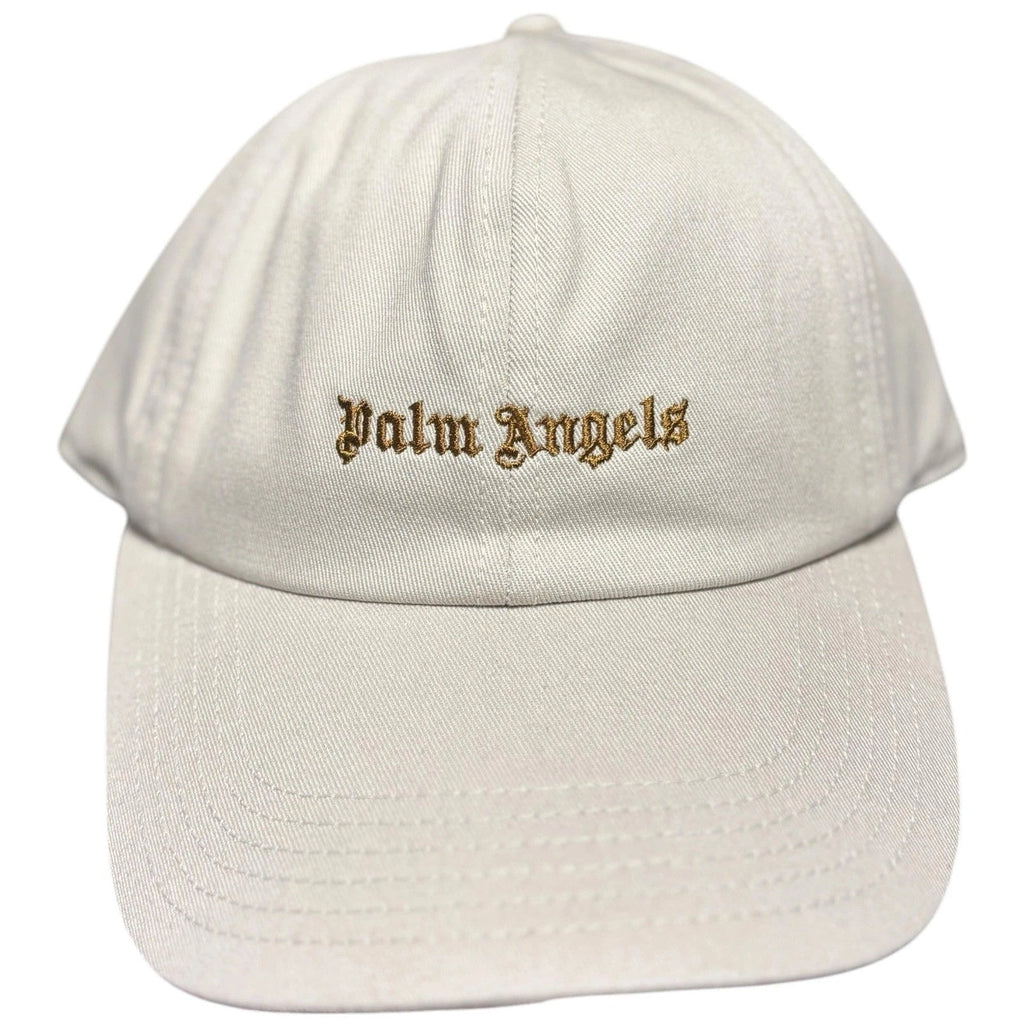 Beige Palm Angels Logo Cotton Baseball Cap