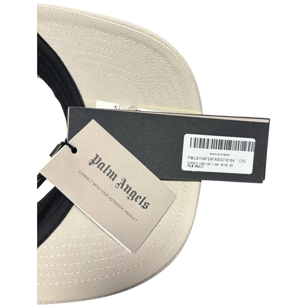 Beige Palm Angels Logo Cotton Baseball Cap