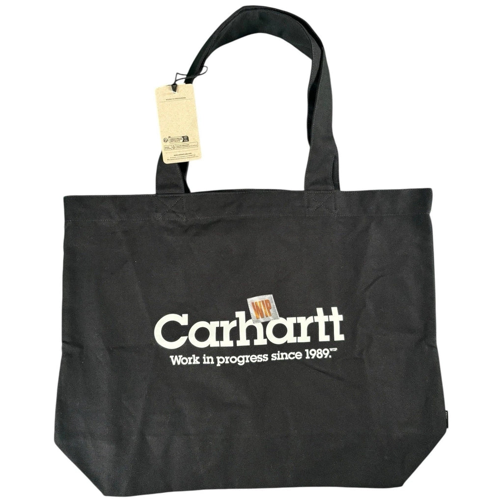 Unisex Black Carhartt WIP Graphic-Print Canvas Tote Bag