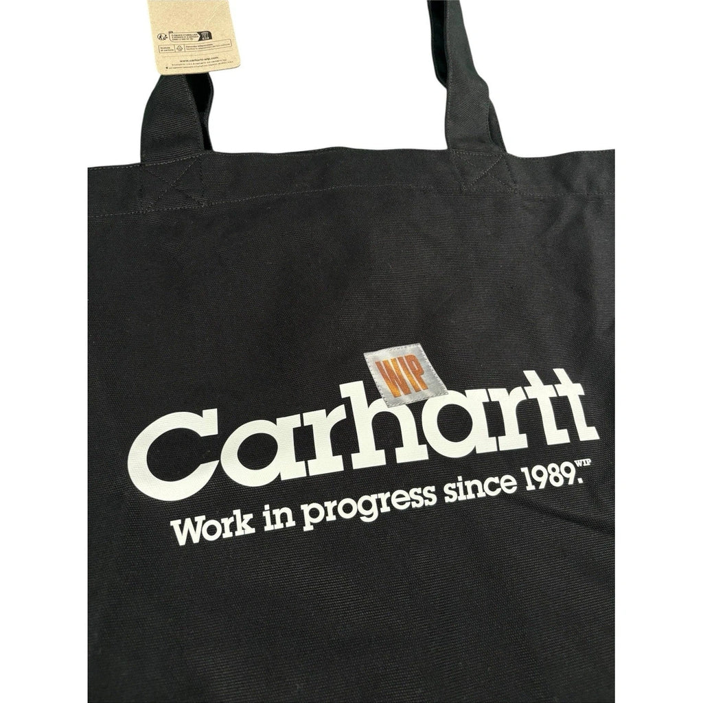Unisex Black Carhartt WIP Graphic-Print Canvas Tote Bag