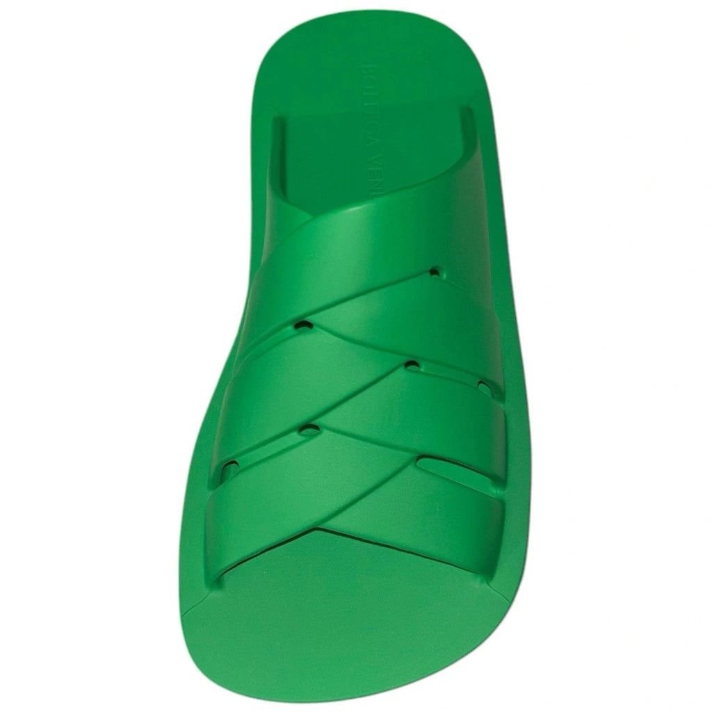 Bottega Veneta Green Rubber Sandals Slides