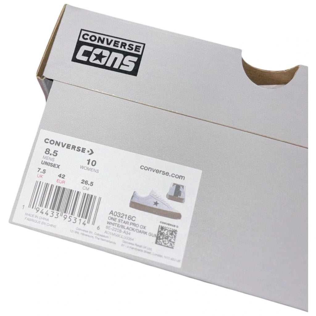 Converse One Star Pro Ox Low Top Sneakers White Black