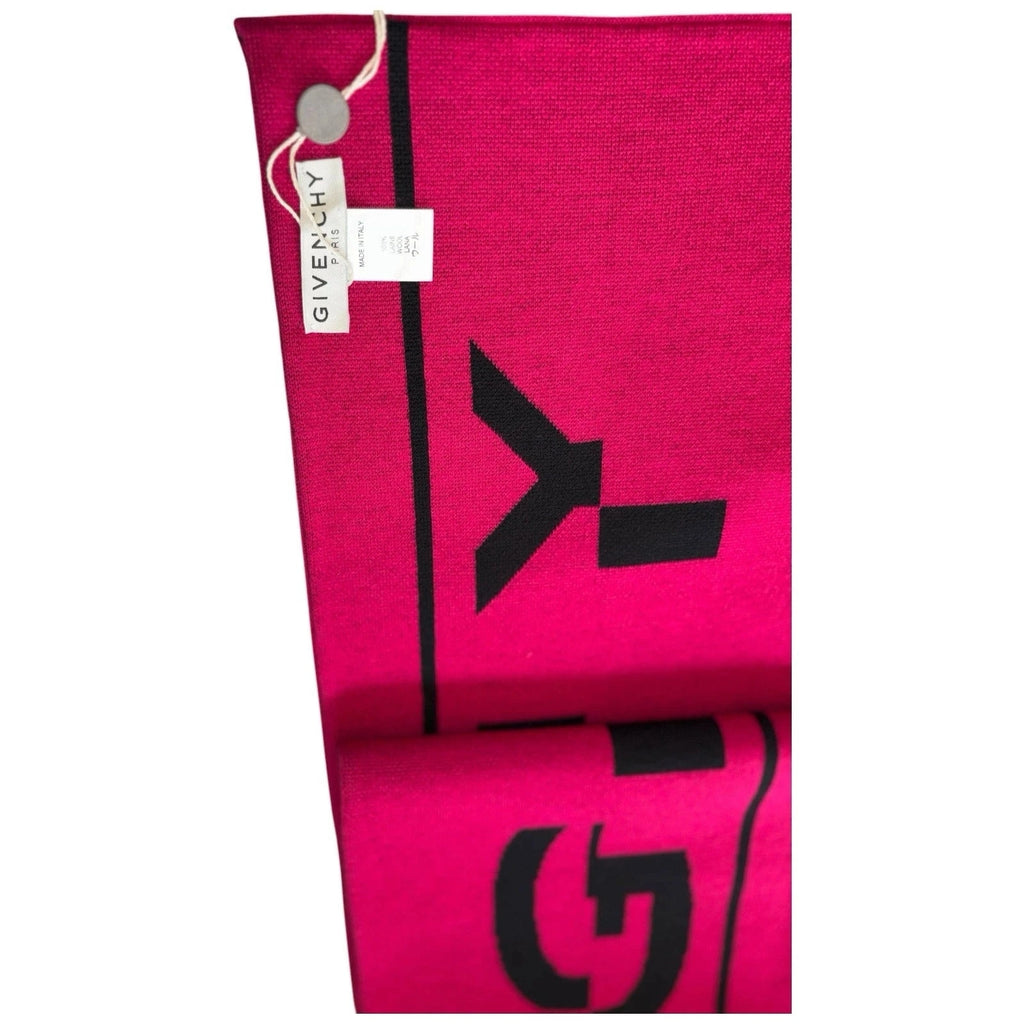 Unisex Givenchy Wool Scarf Fuschia Black