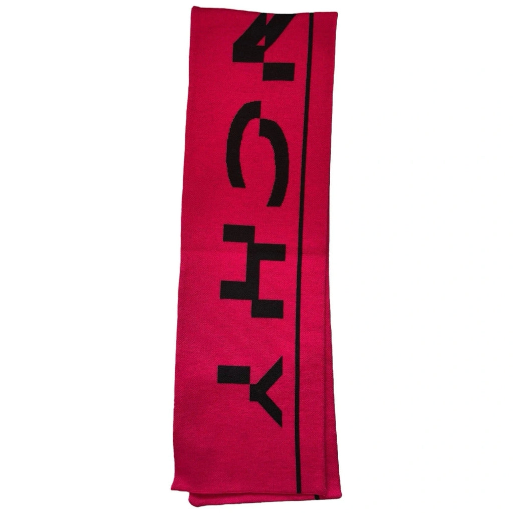 Unisex Givenchy Wool Scarf Fuschia Black