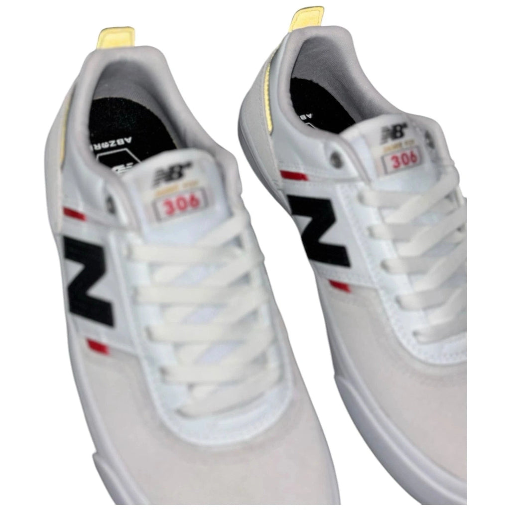 Unisex New Balance Jamie Foy 306 Skate Shoes White Gold Red Suede Low Tops