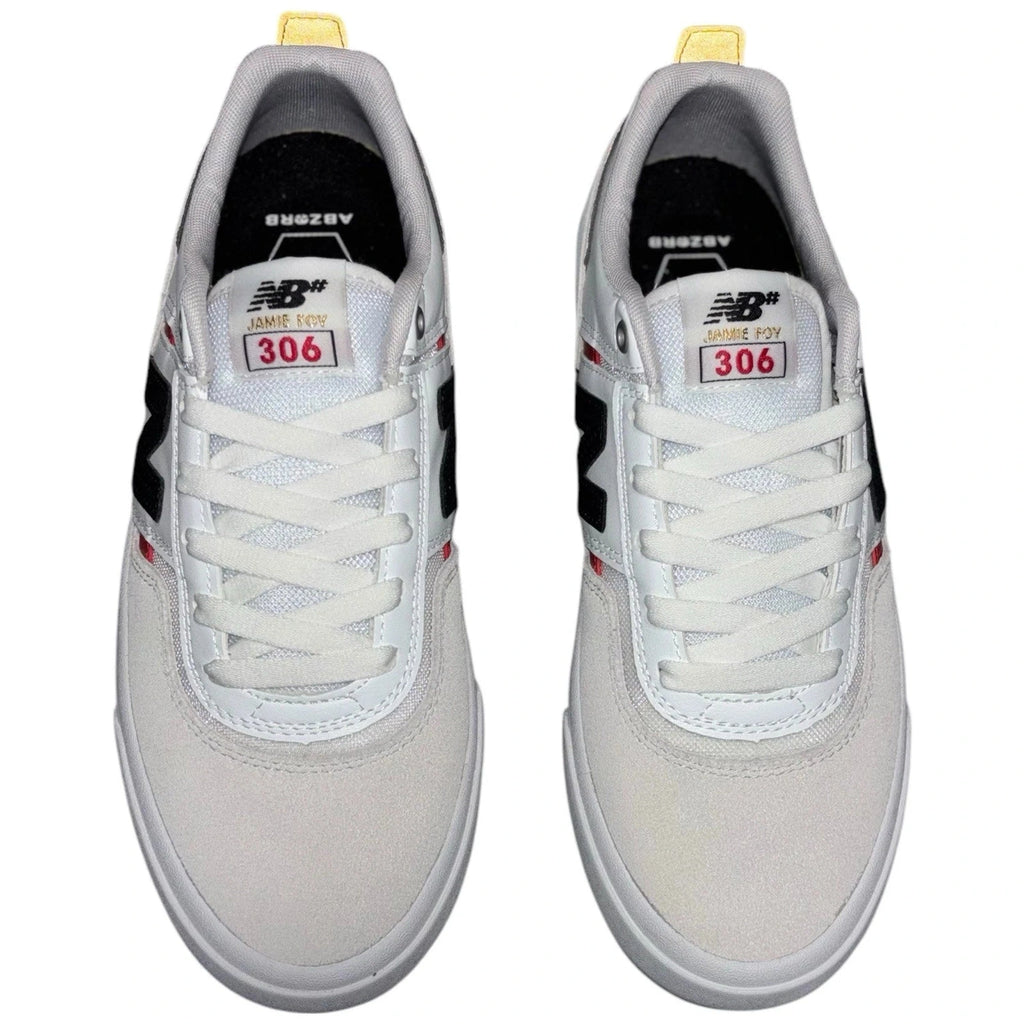 Unisex New Balance Jamie Foy 306 Skate Shoes White Gold Red Suede Low Tops