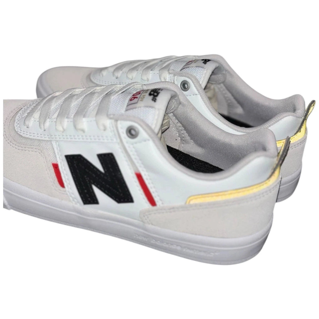 Unisex New Balance Jamie Foy 306 Skate Shoes White Gold Red Suede Low Tops