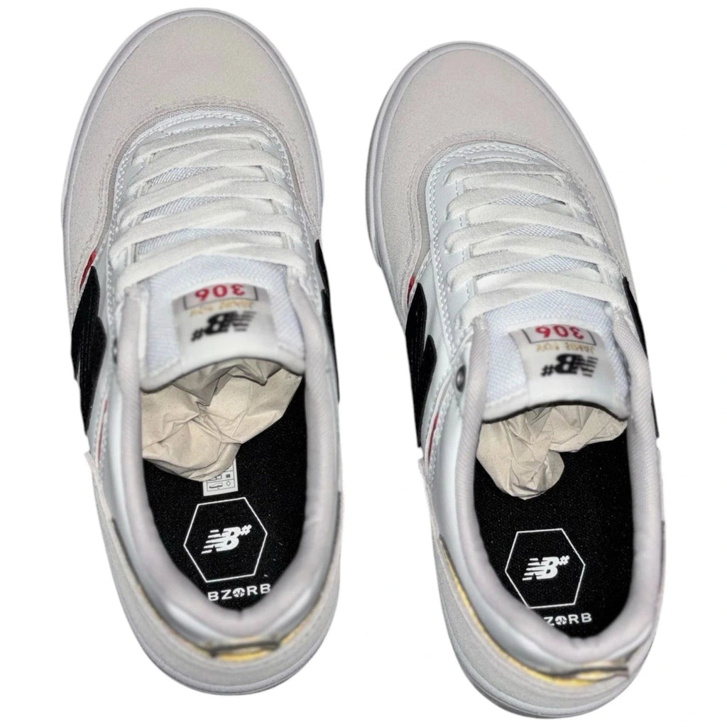 Unisex New Balance Jamie Foy 306 Skate Shoes White Gold Red Suede Low Tops