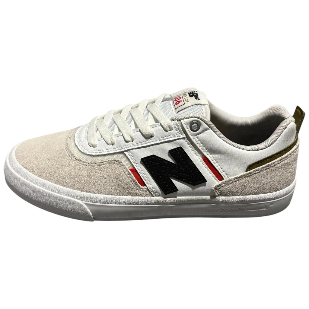 Unisex New Balance Jamie Foy 306 Skate Shoes White Gold Red Suede Low Tops