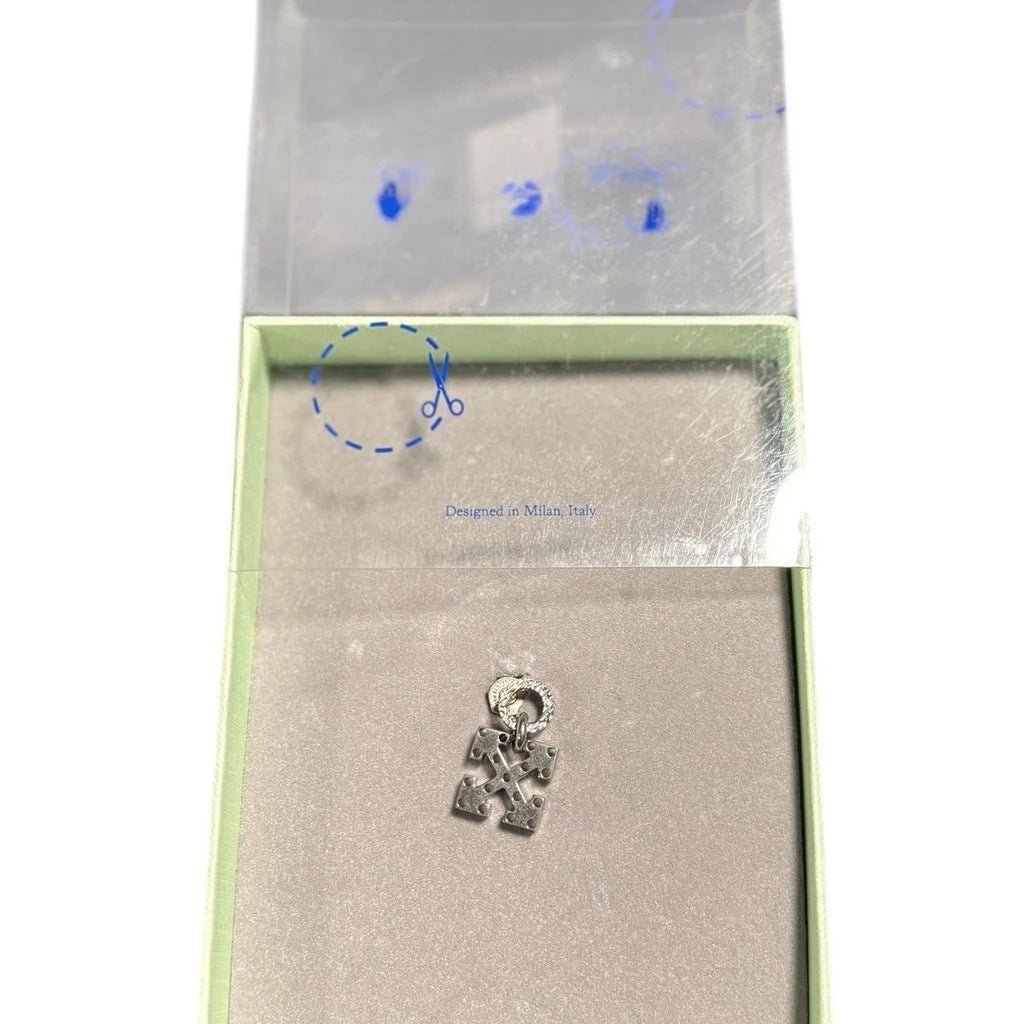 Unisex Silver Brass Off-White Earring Shiny Mini Arrow