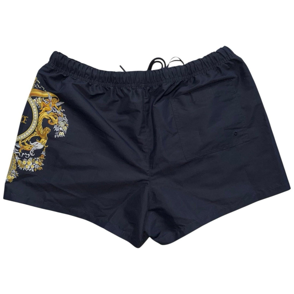 Versace Baroque Print Swim Shorts Black Gold