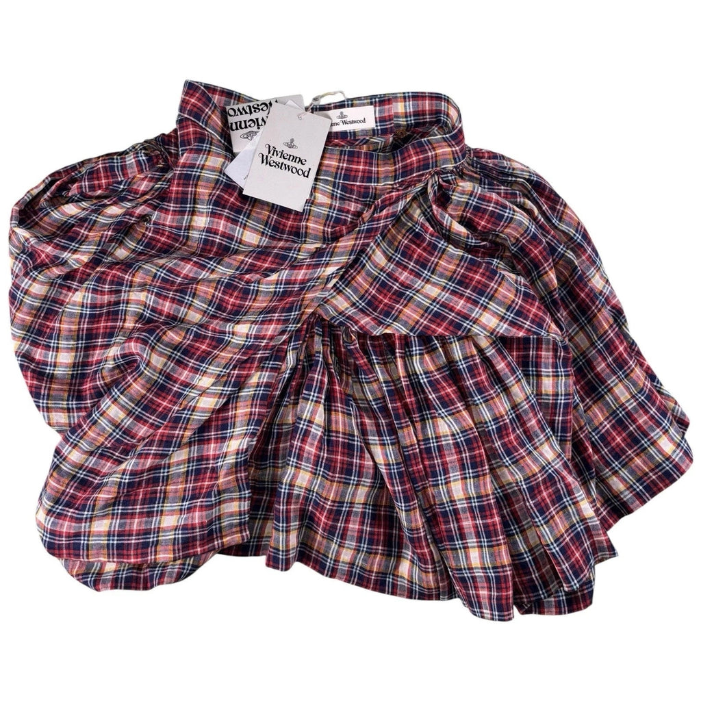 Vivienne Westwood Red Tartan Linen Skirt for Women