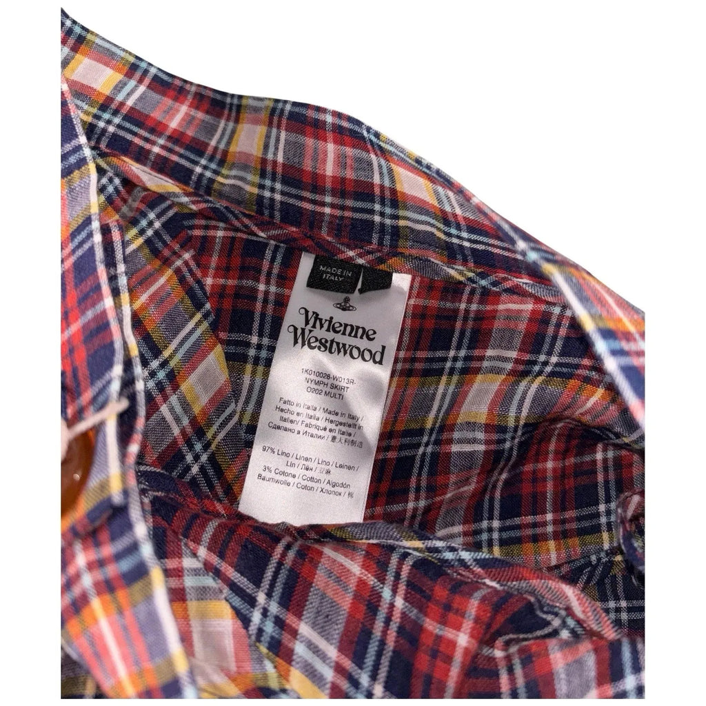 Vivienne Westwood Red Tartan Linen Skirt for Women