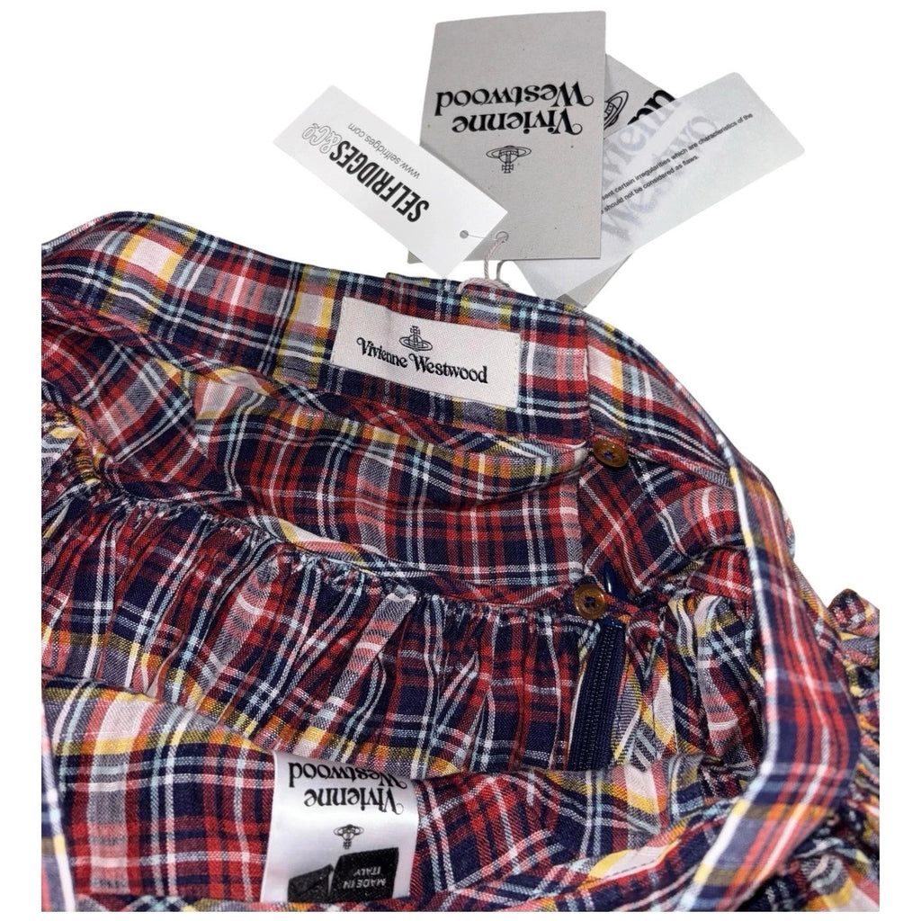 Vivienne Westwood Red Tartan Linen Skirt for Women