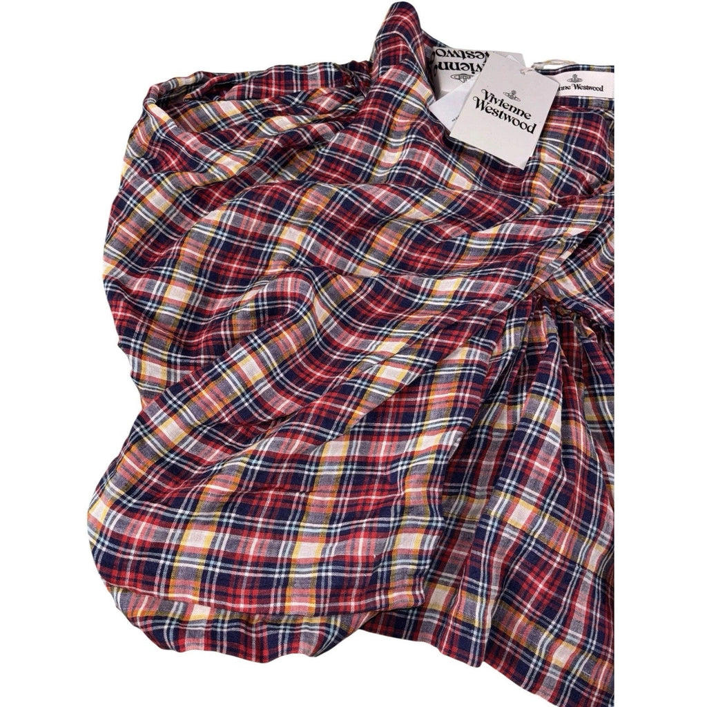 Vivienne Westwood Red Tartan Linen Skirt for Women