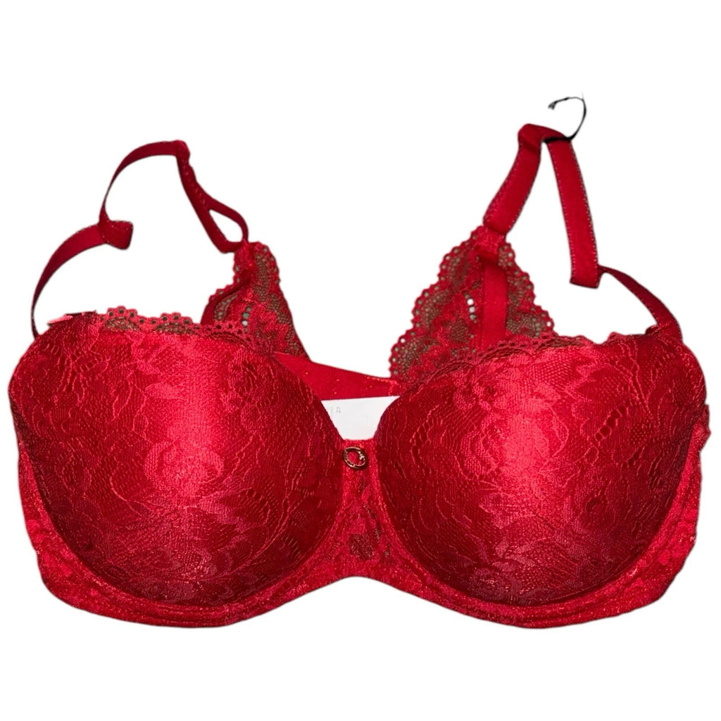 Women Aubade Moulded Cup Bra Gala Red with Swarovski Charm