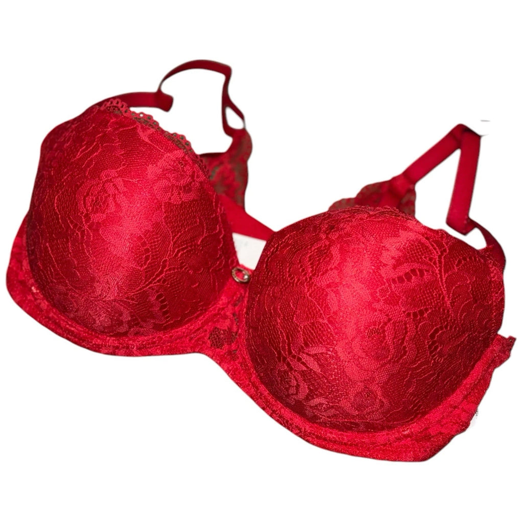Women Aubade Moulded Cup Bra Gala Red with Swarovski Charm