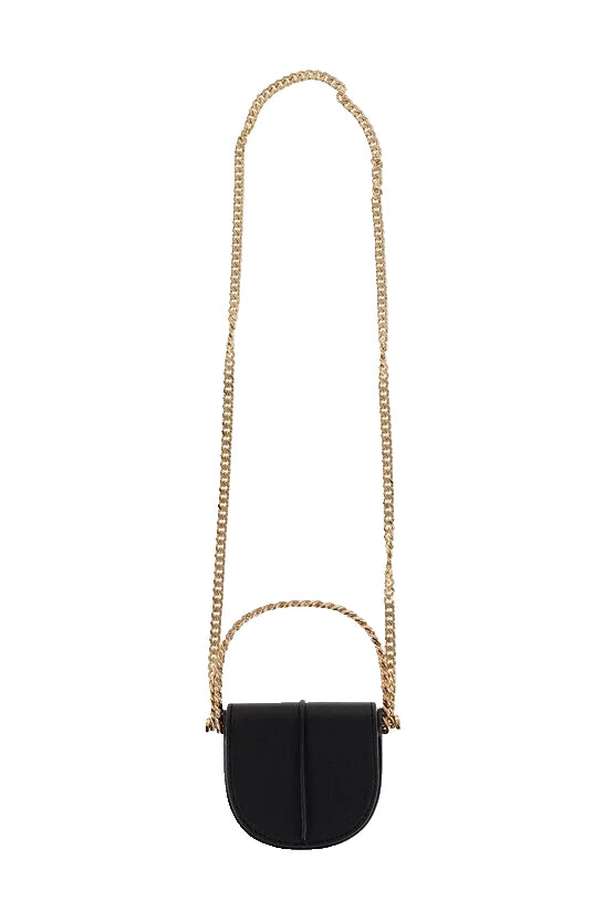 KARA Black Mini Chain Link Crossbody Bag