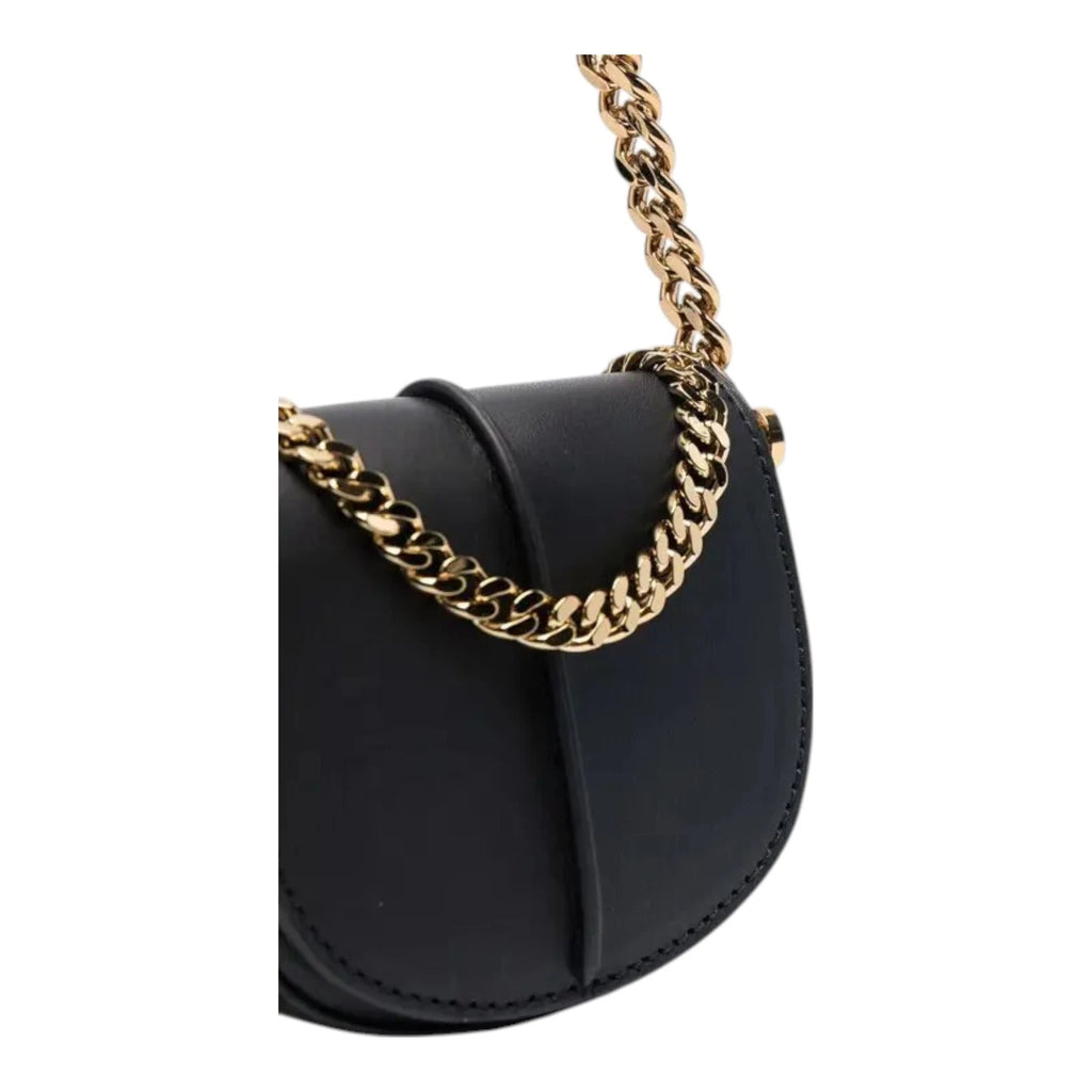 KARA Black Mini Chain Link Crossbody Bag