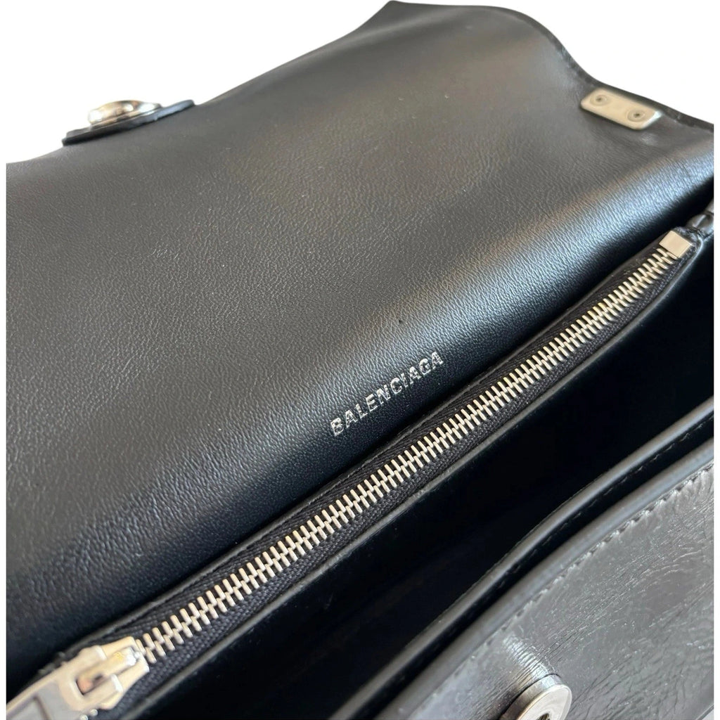 Balenciaga Crush Small Sling Shoulder Bag Black