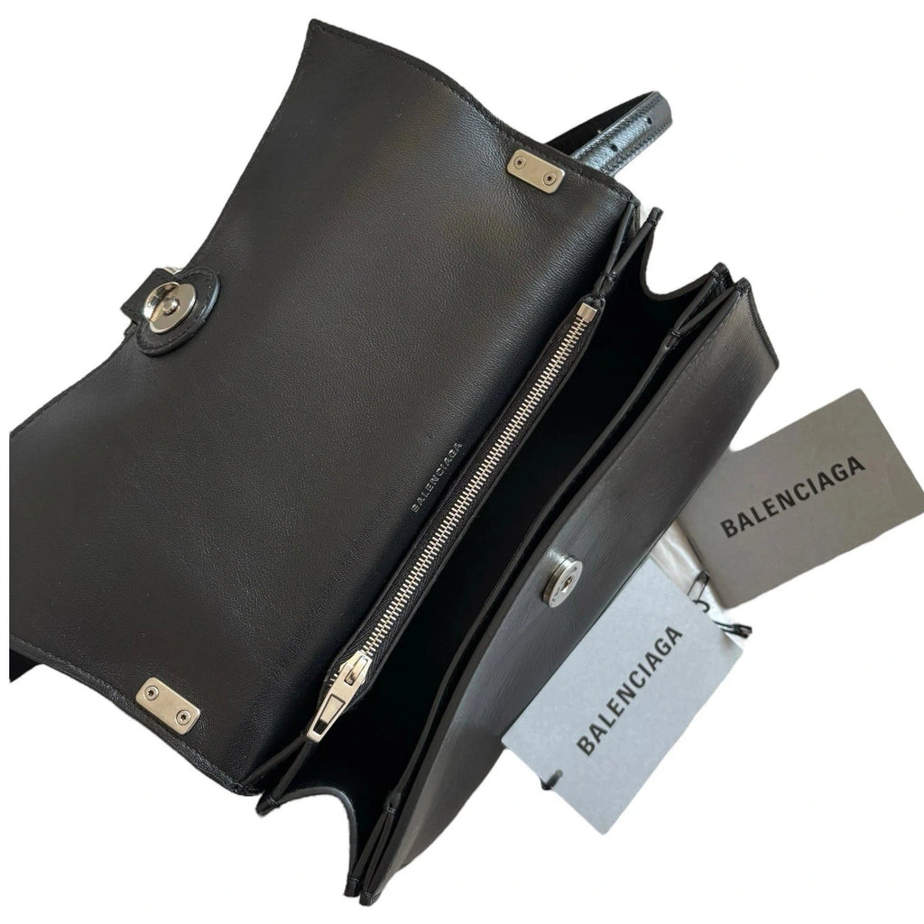 Balenciaga Crush Small Sling Shoulder Bag Black