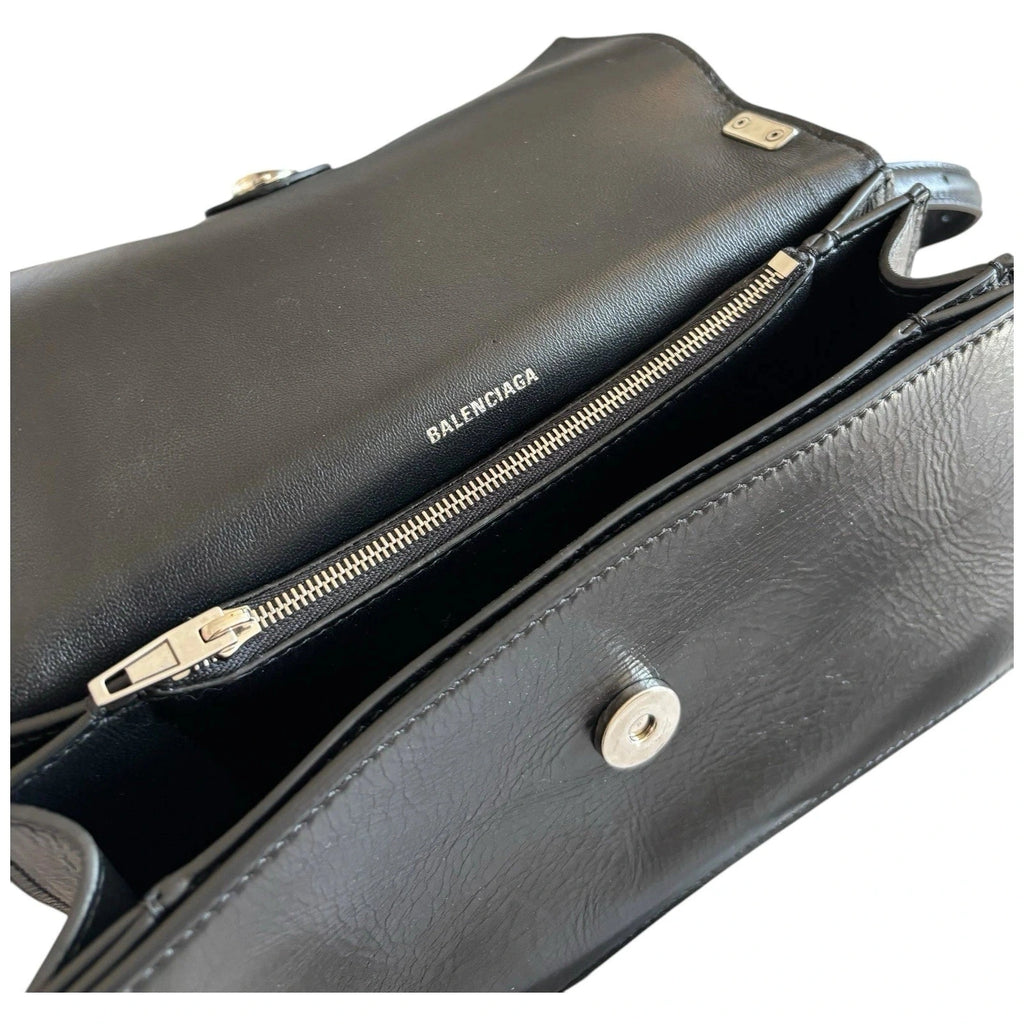 Balenciaga Crush Small Sling Shoulder Bag Black