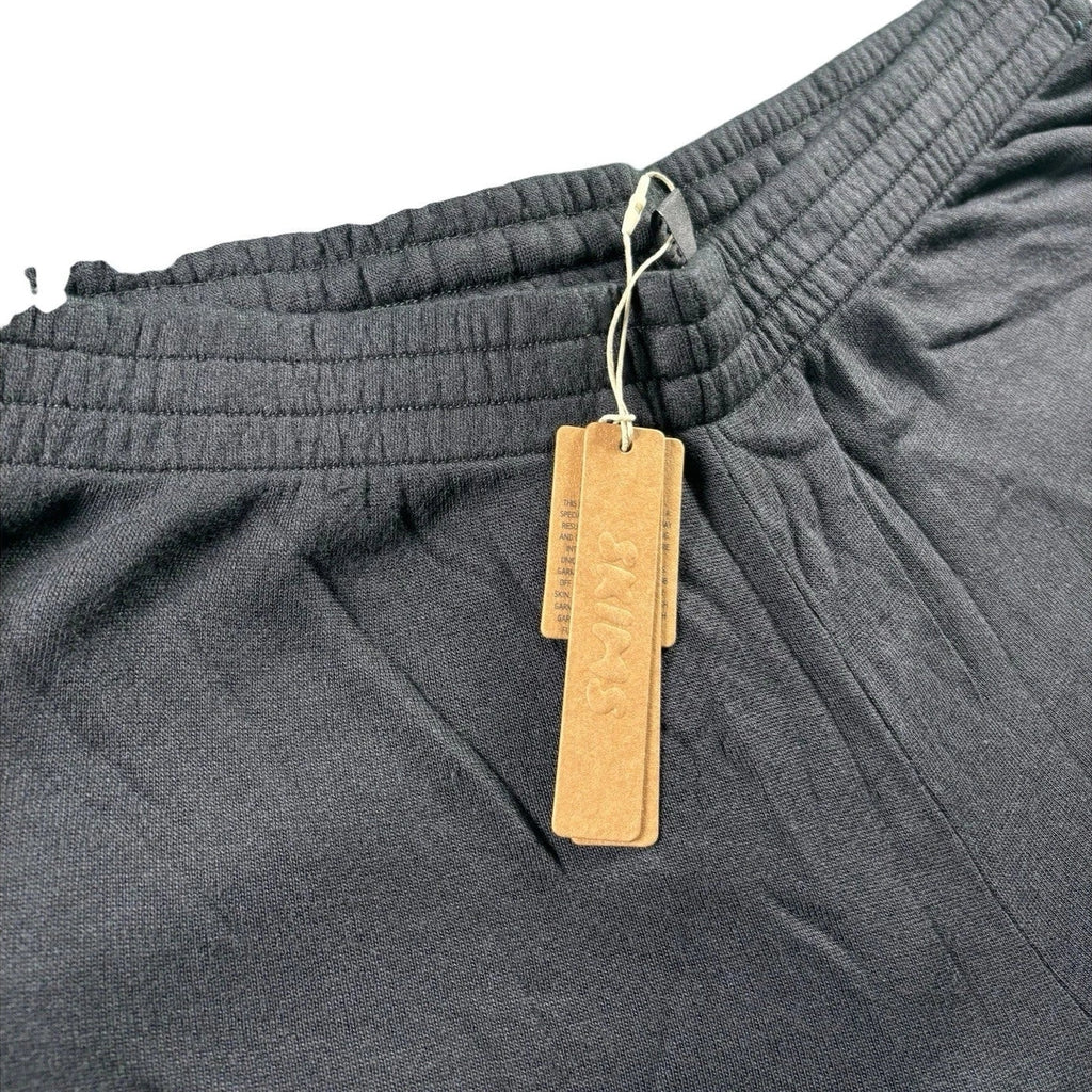Women Black Soft Lounge Rib Loose Shorts Sleep
