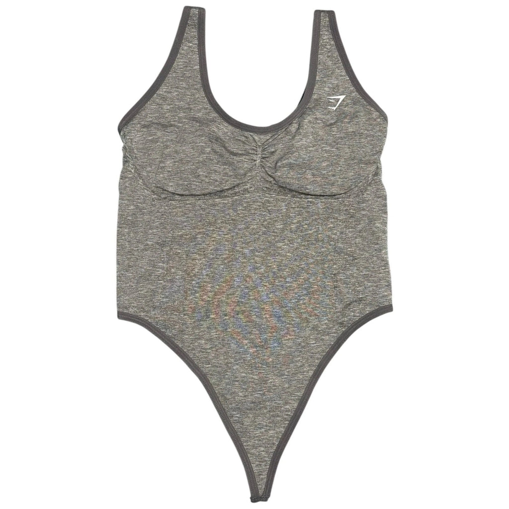 Women Gymshark Lift Contour Seamless Bodysuit Grey Sleeveless Body Fit