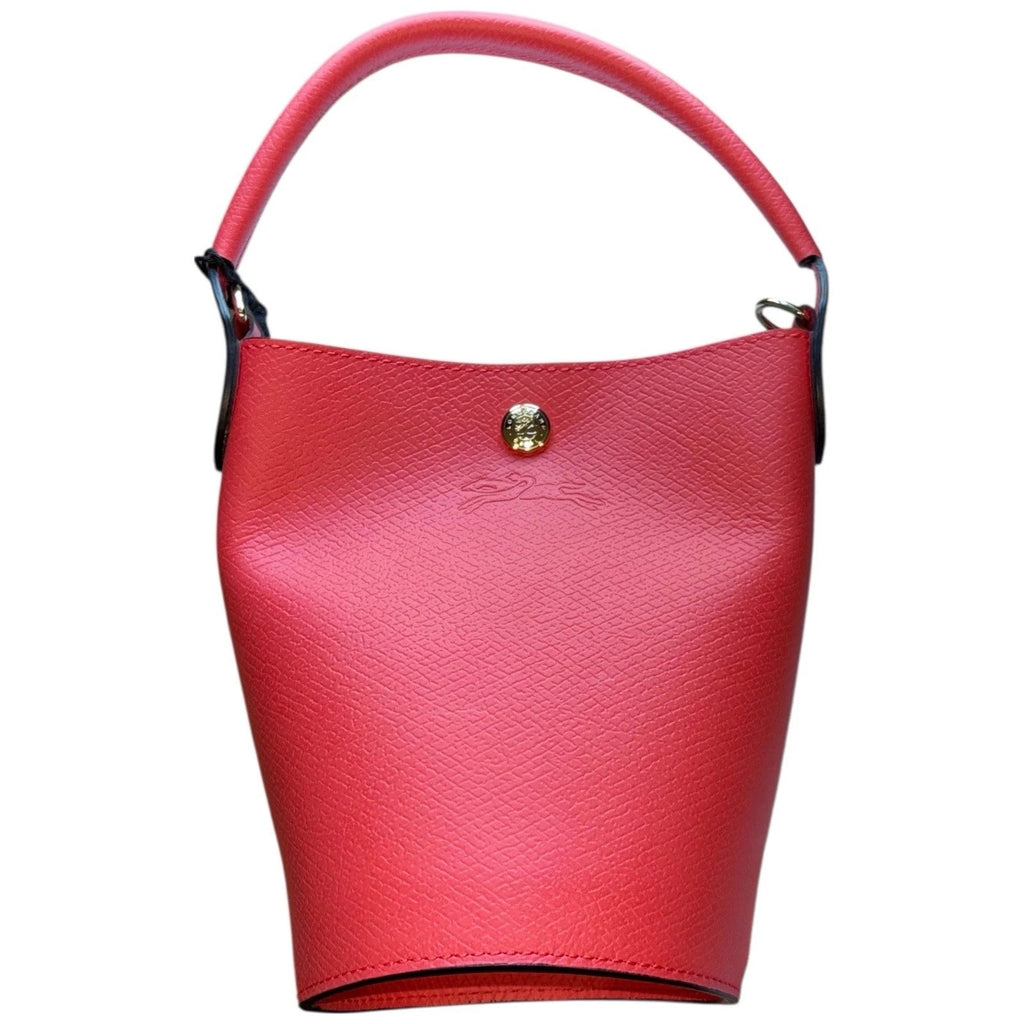 Longchamp Epure Red Leather Mini Bucket Bag