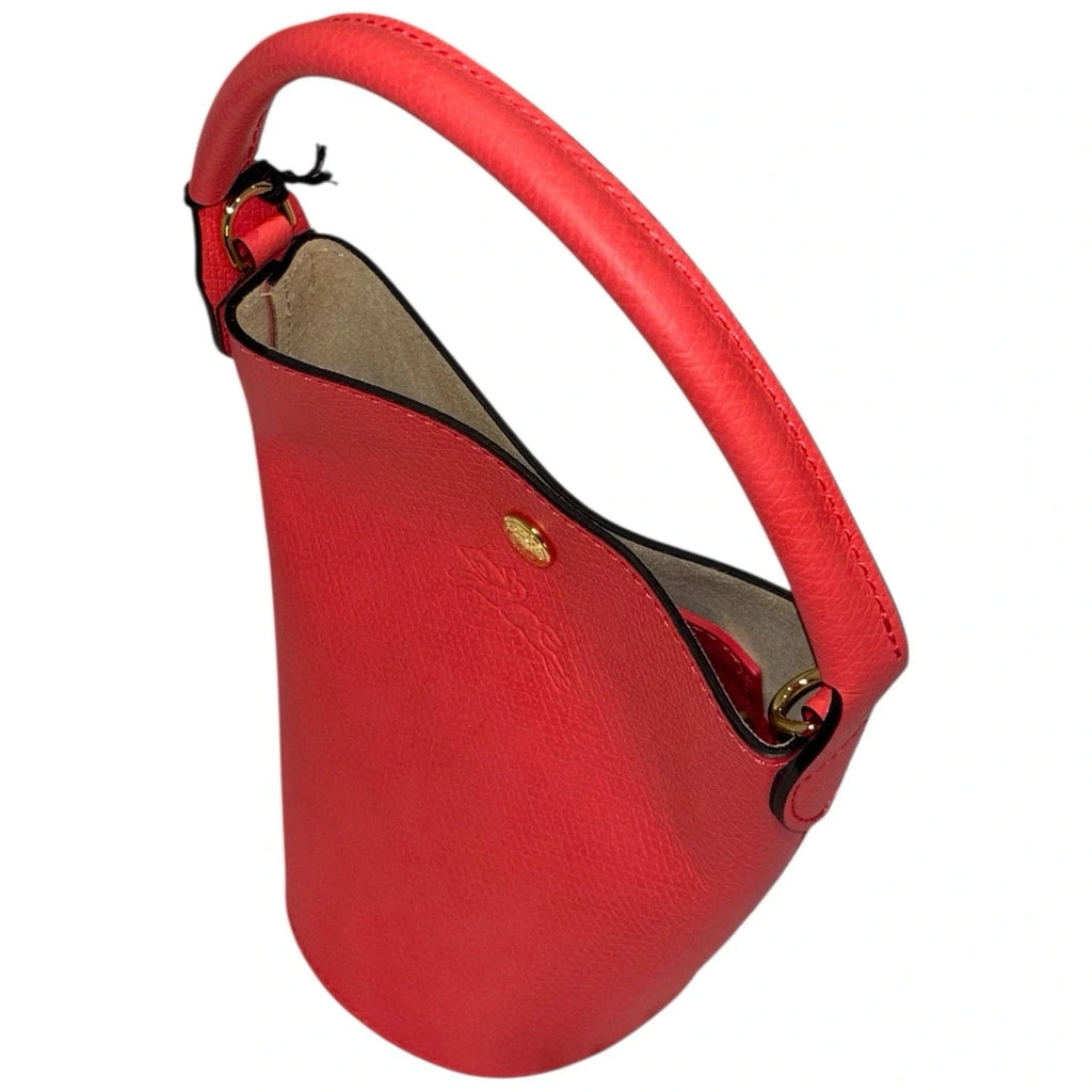 Longchamp Epure Red Leather Mini Bucket Bag