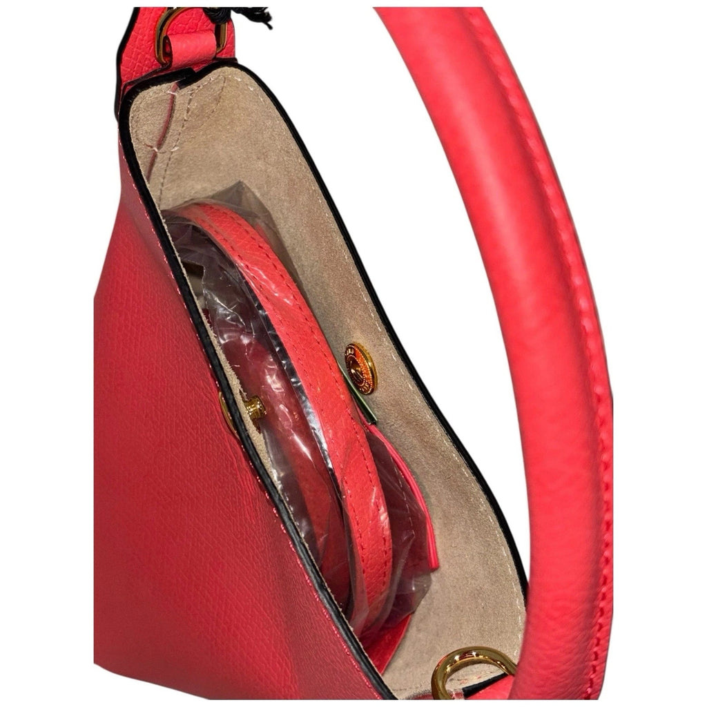 Longchamp Epure Red Leather Mini Bucket Bag