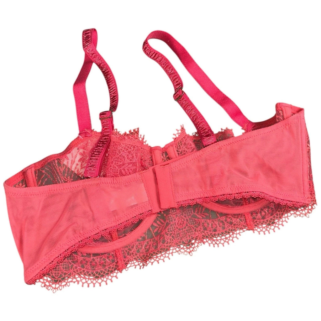 Simone Perele Red Plunge Bra Embroidered Lingerie Bra