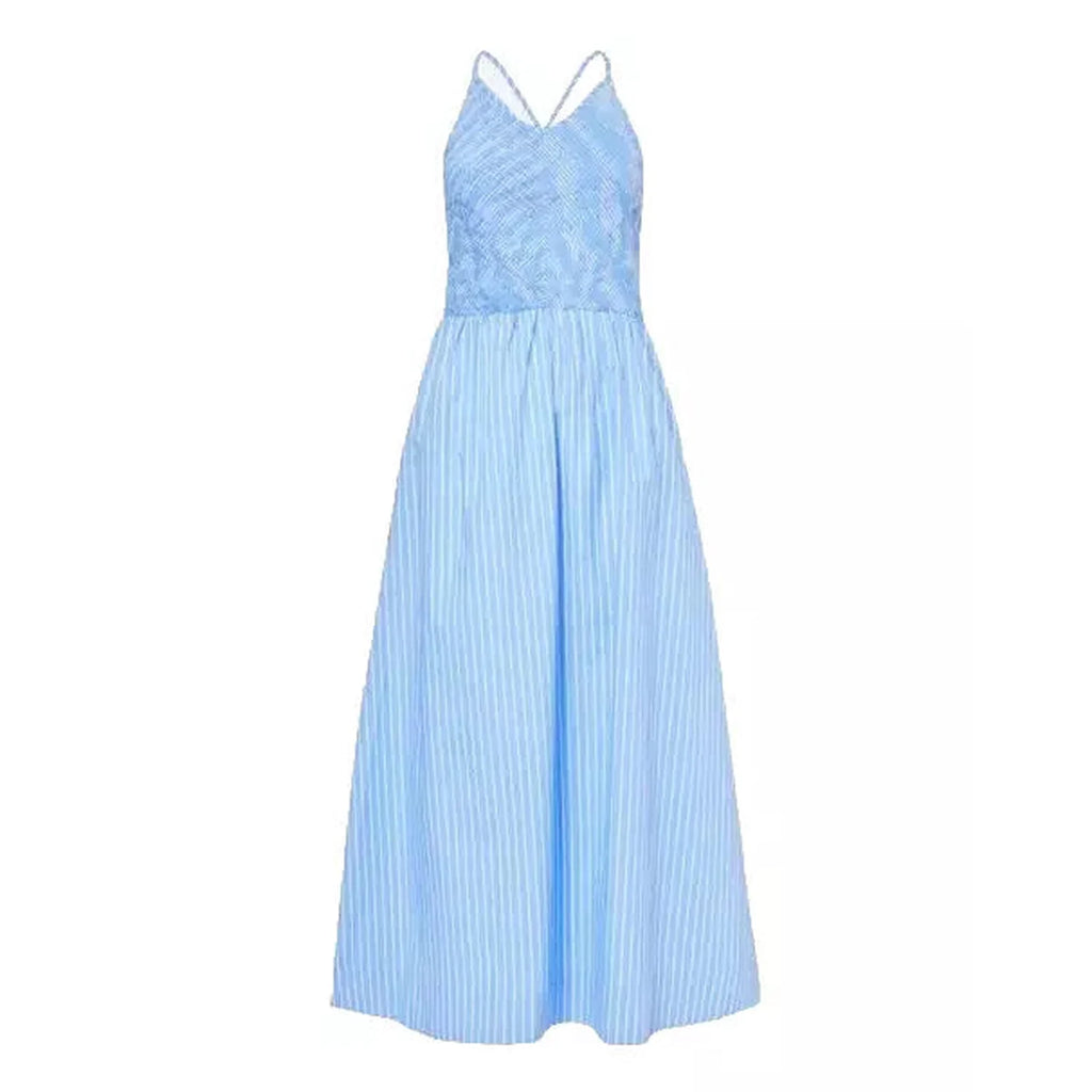 Women's Blue Striped Midi Dress by Faithfull the Brand