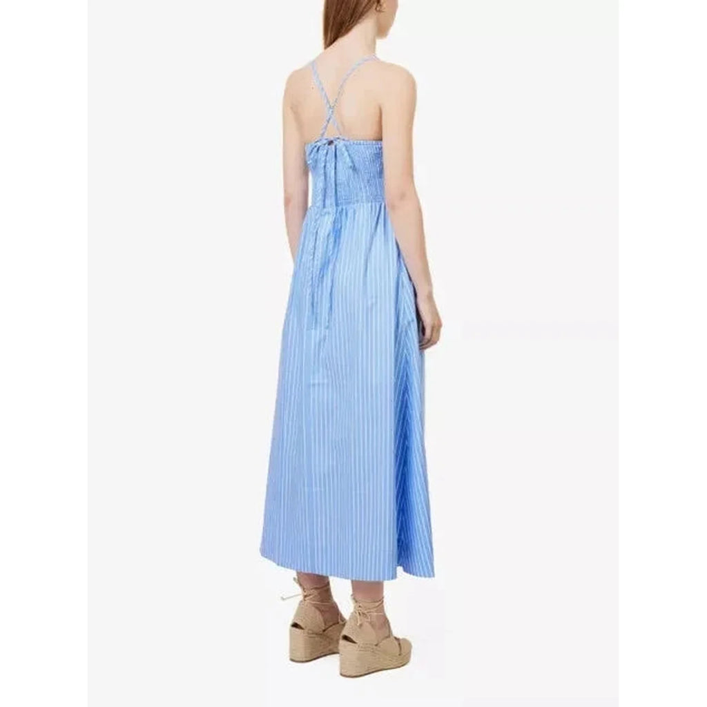 Women's Blue Striped Midi Dress by Faithfull the Brand