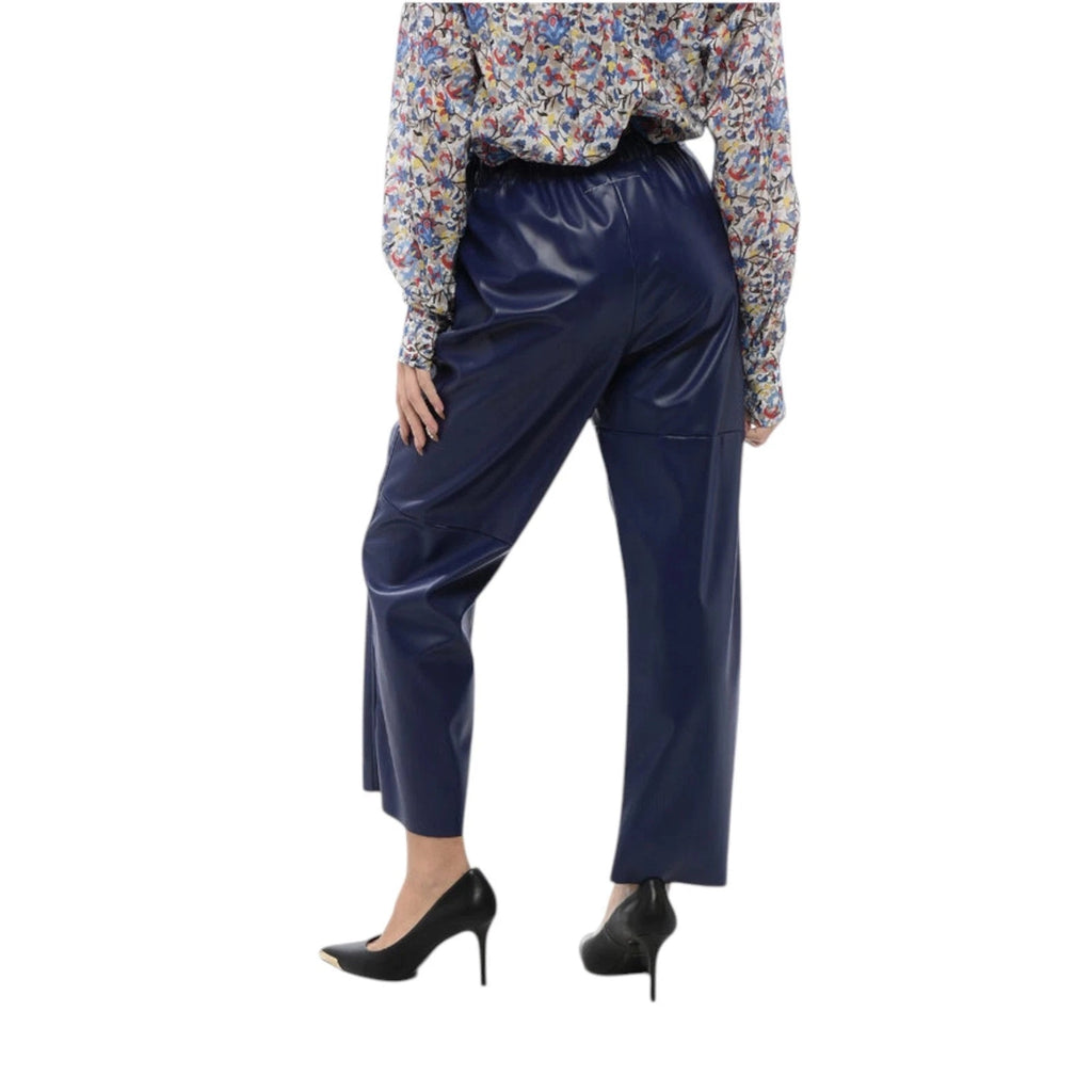 MM6 Maison Margiela Women's Cropped Trousers Purple Faux Leather