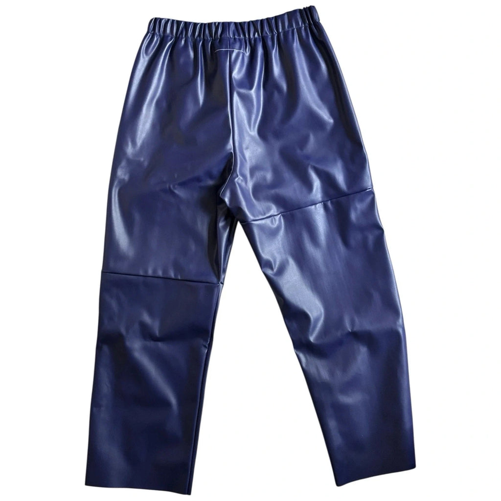 MM6 Maison Margiela Women's Cropped Trousers Purple Faux Leather