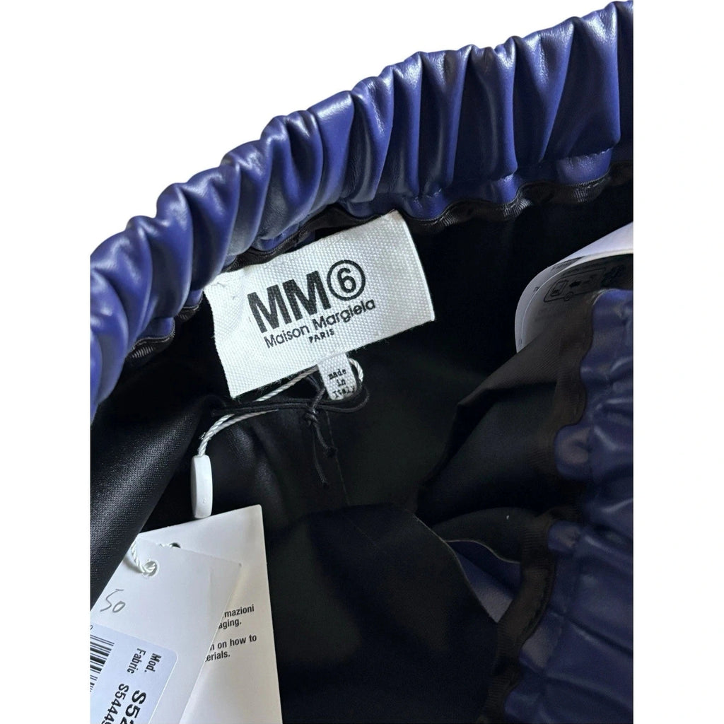 MM6 Maison Margiela Women's Cropped Trousers Purple Faux Leather