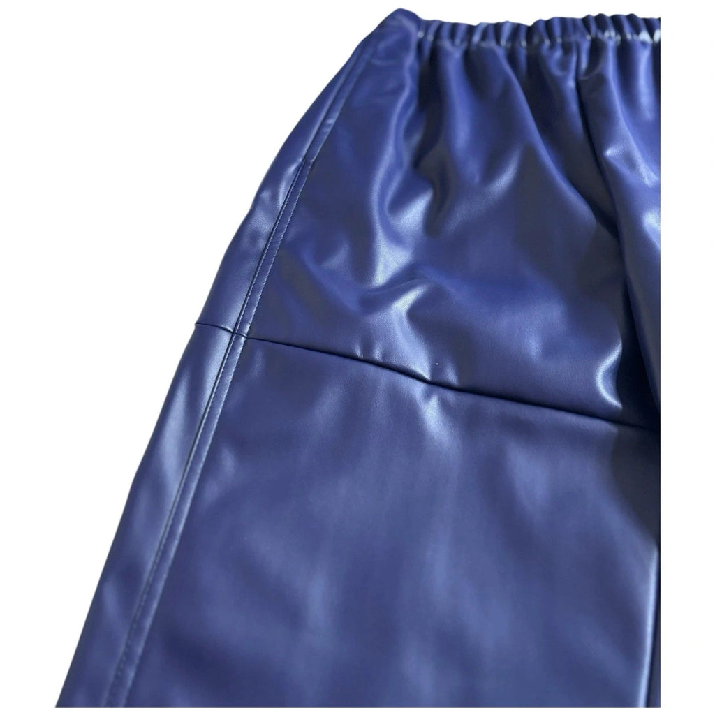 MM6 Maison Margiela Women's Cropped Trousers Purple Faux Leather