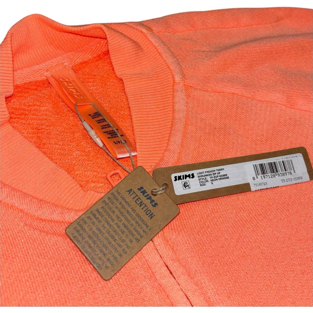 Women's Neon Orange Skims Terry Fleece Track Jacket