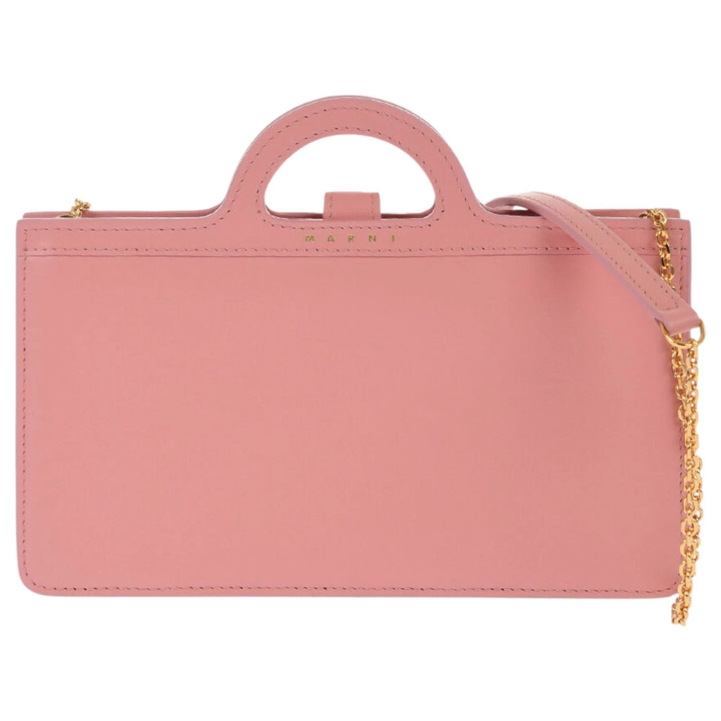 Marni Pink Leather Wallet On Chain Bag