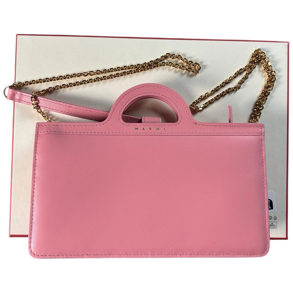 Marni Pink Leather Wallet On Chain Bag