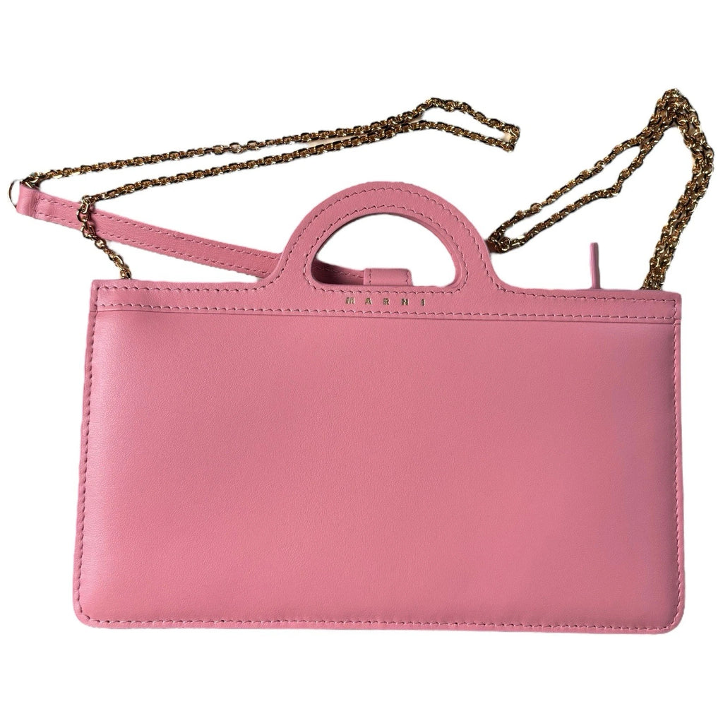 Marni Pink Leather Wallet On Chain Bag