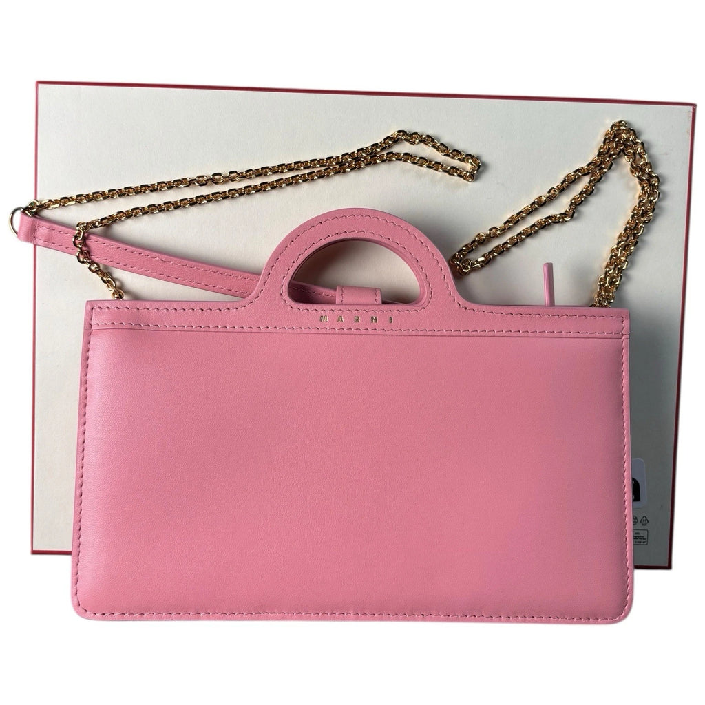 Marni Pink Leather Wallet On Chain Bag