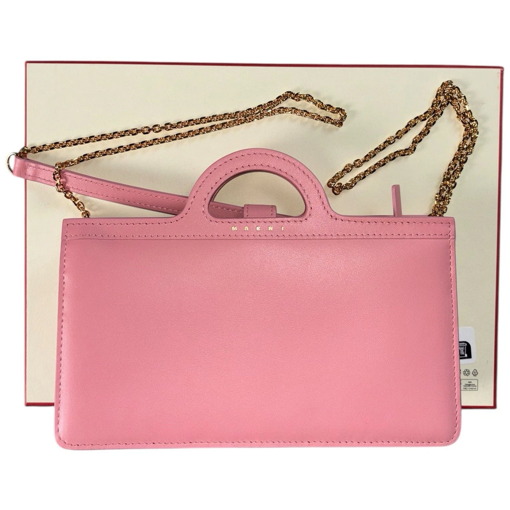 Marni Pink Leather Wallet On Chain Bag